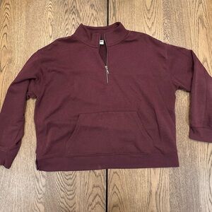 Old Navy Women's Burgundy Zip-Up Sweater
